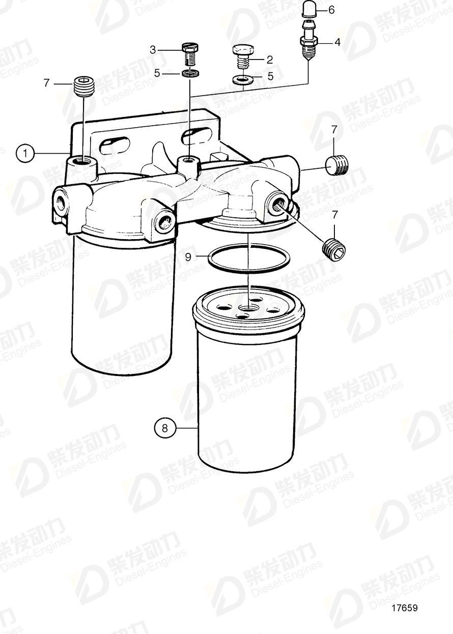 volvo penta Fuel filter 8193858 Drawing volvo penta Fuel filter 8193858 Drawing